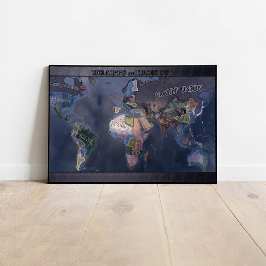 Discover Hearts of Iron 4 Map Premium Matte Vertical Poster