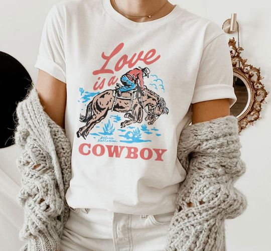 Discover Love Is a Cowboy Kelsea Ballerini Shirt, Kelsea Ballerini Merch, Cowboy Shirt