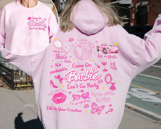Discover Barbie 2023 Double Side Sweatshirt Hoodie