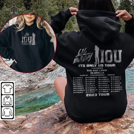 Discover Lil Baby Rap Shirt Double Sided, Its Only Us Tour 2023 Vintage 90s Y2K Hoodie