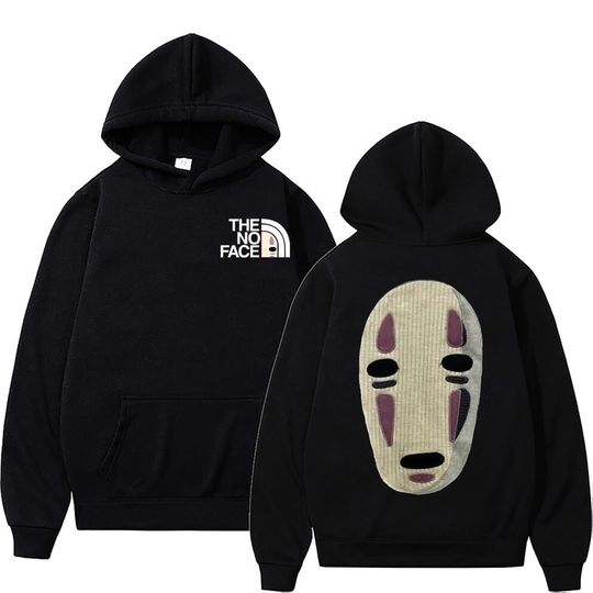 Discover Japanese Anime No Face Man Graphic Double Sided Print Hoodie