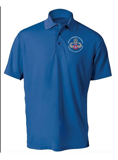 Discover 82nd Airborne Division Embroidered Moisture Wick Polo Shirt
