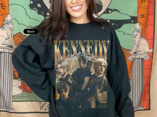 Discover Personalized Leon Vintage Shirt  - Vintage Leon Residence Evil Sweatshirt - Horror Game Hoodie, Leon RE4 Shirt