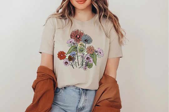 Discover Floral Shirt, Wildflower Shirt, Boho Floral Shirt