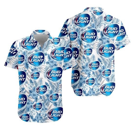 Discover bud light Unisex Hawaiian Shirt, bud light Beer Button Up Shirt