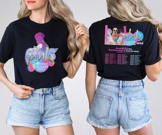 Discover P!nk Pink Singer Summer Carnival 2023 Tour Shirt,Pink Fan Lovers Shirt,Music Tour 2023 Shirt