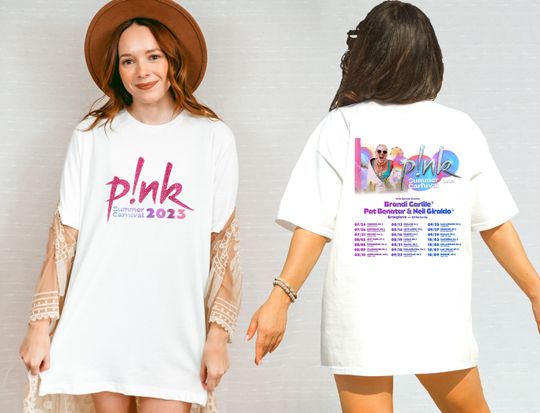 Discover P!nk Pink Singer Summer Carnival 2023 Tour Two Sided Shirt,Pink Fan Lovers Shirt,Music Tour 2023 Shirt