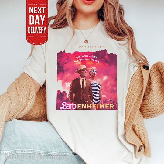 Discover This Barbie destroye the world Barbenheimer 72123 shirt, Barbie Oppenheimer Shirt