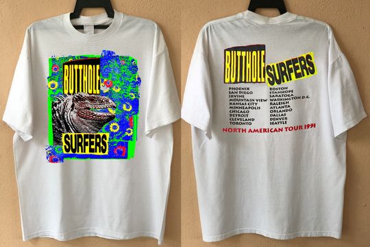 Discover Butthole Surfers Iguana North American Tour 1991 T-Shirt