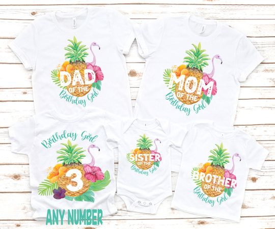 Discover Hawaiian Luau Birthday Shirt for Girls