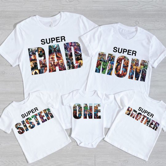Discover Superhero Family Matching Birthday Shirt
