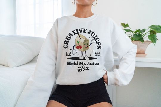 Discover Creative Juices Sweatshirt - Vintage Cartoon Sweatshirt