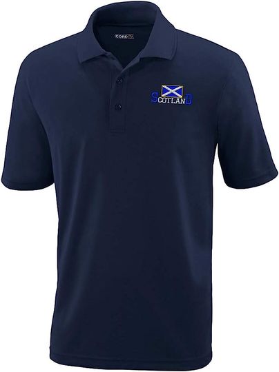 Discover Golf Tees Scotland Country Flag Scottish Embroidered Polo Shirts