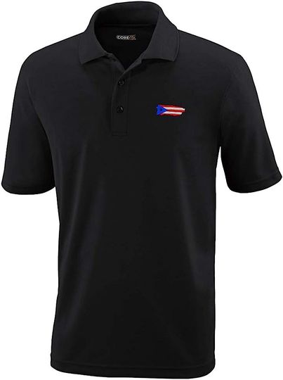 Discover Golf Tees Puerto Rico Map Flag Embroidered Polo Shirts