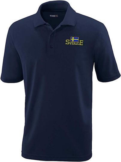 Discover Swedish Flag Sweden Sverige Embroidered Polo Shirts