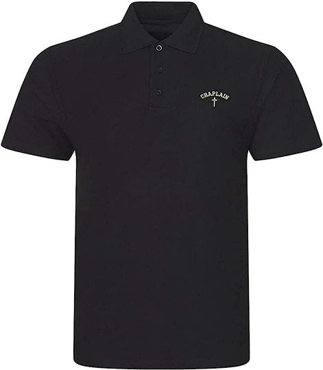 Discover Men's Polo Shirt Christain Chaplain Cross Embroidered Polo-Shirt