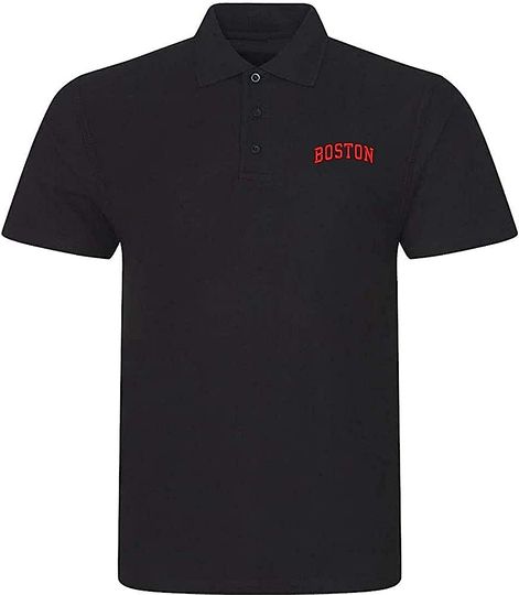 Discover Men's Casual Polo Shirt Boston City Embroidered Golf Polo-Shirt