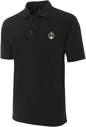 Discover Anchor Groom Embroidery Shrot Sleeve Polo Shirts Embroidered Men's Shirts