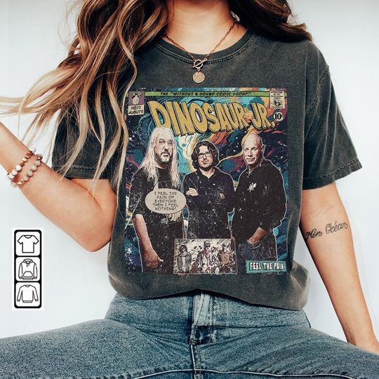 Discover Dinosaur Jr. Comic Shirt, 90S Vintage Merch Book Art Without A Sound Album Concert Ticket 2023 Graphic Tee