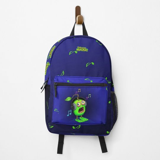 Discover Beautiful dark blue backpack with green musical notes. MY SINGING MONSTERS Backpack