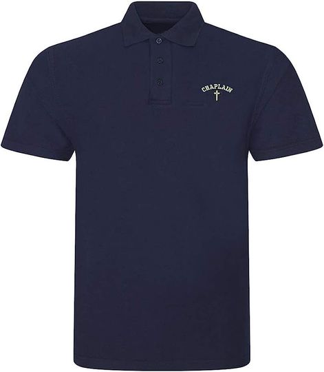 Discover Christain Chaplain Cross Embroidered Polo Shirt Embroidery Mens Shirts