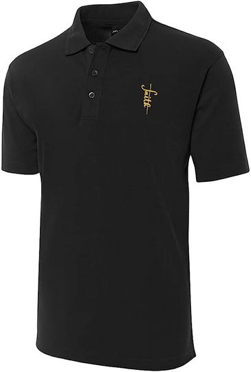 Discover Men's Polo Shirts Faith Embroidery Short Sleeve Regular-Fit Advantage Performance Shirts