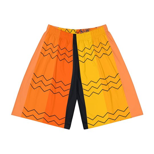 Discover Orange Blended Strips Artistic Graphical Pattern Design Shorts