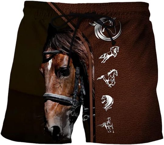 Discover Summer Animal Horse 3D Printed Shorts