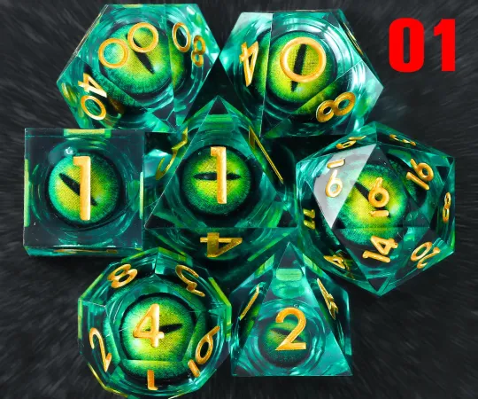 Discover Liquid Core Resin Dice, Dragon's Eye Dice