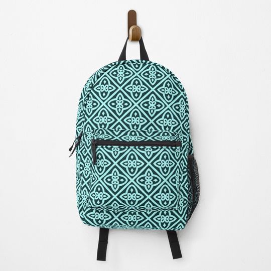 Discover Blue floral block pattern design  Backpack