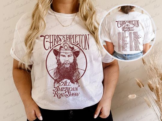 Discover 2 Sides Printed Chris Stapletons All American Road Show Tour 2023 Shirt| Music Tour 2023 Sweatshirt For Fans