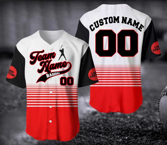 Discover Baseball Jersey with Custom Stripe Colors