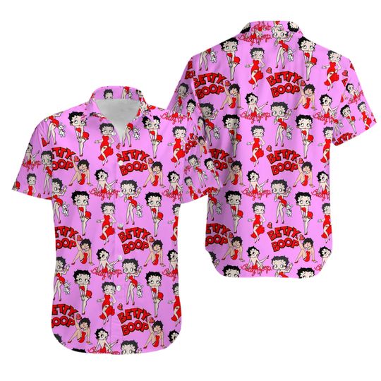 Discover Betty Boop Pink Hawaiian Shirt Hawaiian Shirt