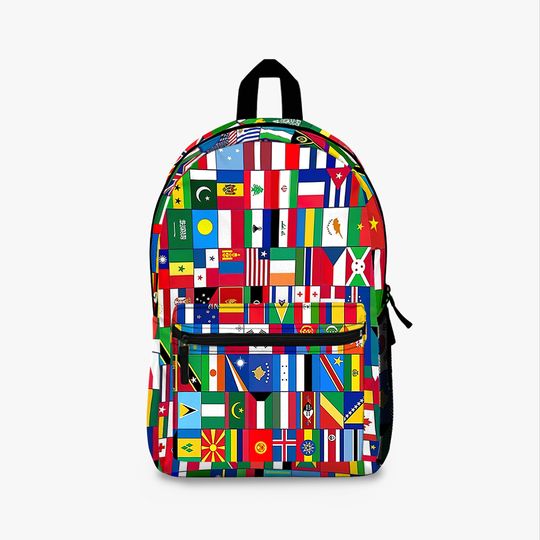 Discover World Flags with Country Names Backpack