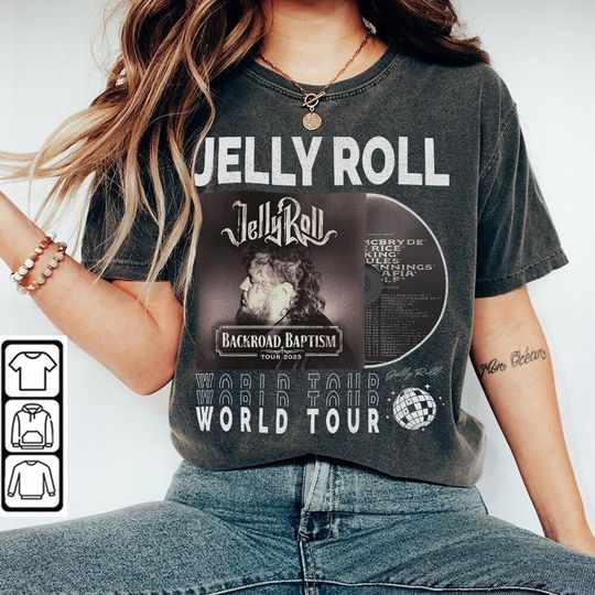 Discover Jelly Roll Music Shirt, Vintage Jelly Roll Backroad Baptism Tour 2023 Shirt