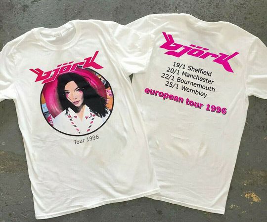 Discover Bjork Post European Tour 1996 T-Shirt