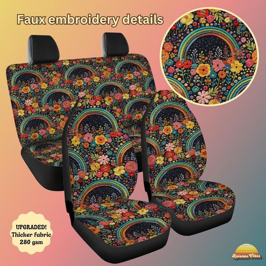 Discover Rainbow Flower Car seat covers