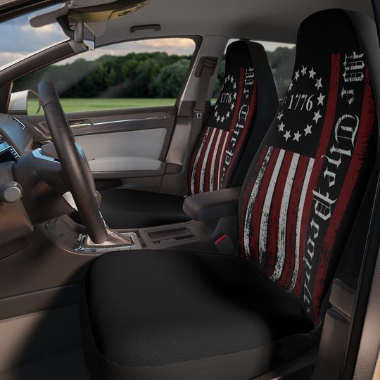 Discover We the people car seat cover, Vintage USA Flag seat