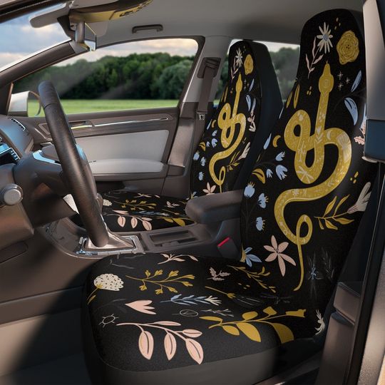 Discover Dark witchy car seat covers, snake mushrooms dragonfly moth