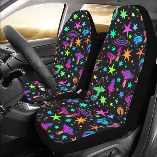 Discover Pastel Goth Mushroom Car Seat Covers, Headrest, Gothic Seats