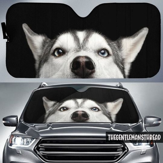 Discover Siberian Husky Car Sunshade Car Sun Shade, Funny  Husky Face Auto Sun Shade, Custom Dog Auto Sunshade