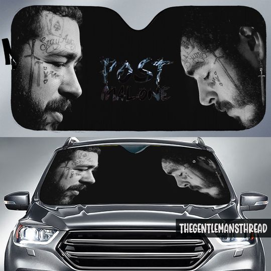 Discover Vintage Post Malone 2023 Car Sun Shade, Music Rapper Auto Sun Shade, Rapper Post Malone Auto Sunshade