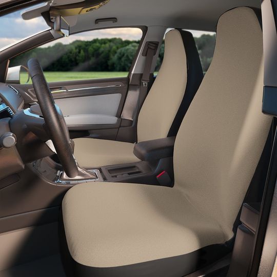 Discover Beige solid car seat covers