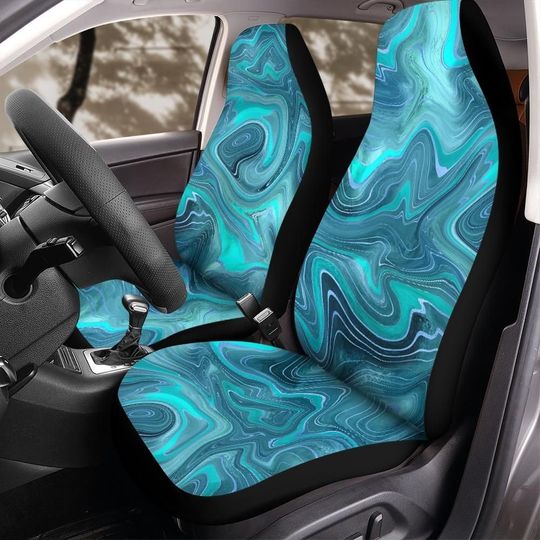 Discover Blue Marble Car Seat Cover for Front Seats
