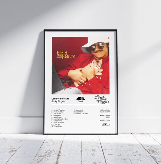 Discover Sticky Fingers Poster - Land of Pleasure Album Cover Poster