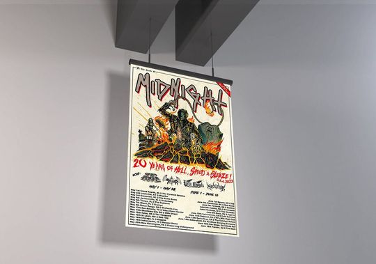 Discover Midnight 20 Years Of Hell Speed - Sleaze US 2023 Poster