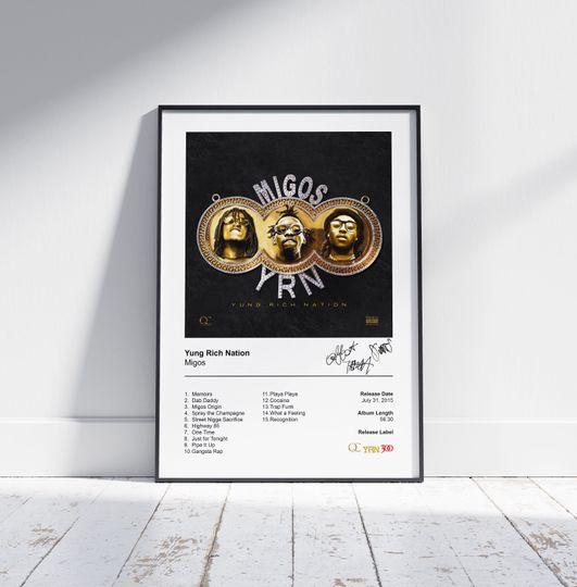 Discover Migos Poster - Yung Rich Nation Album Cover Poster