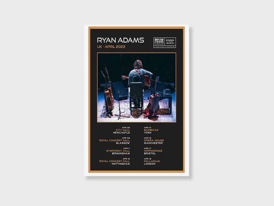 Discover Ryan Adams Tour 2023, Ryan Adams Concert Poster