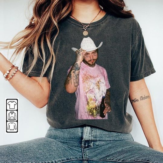 Discover Post Malone Music Shirt, Posty Crewneck Unisex Graphic Tee Vintage Bootleg Inspired