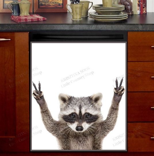 Discover Kitchen Dishwasher Cover - The Cutest Raccoon